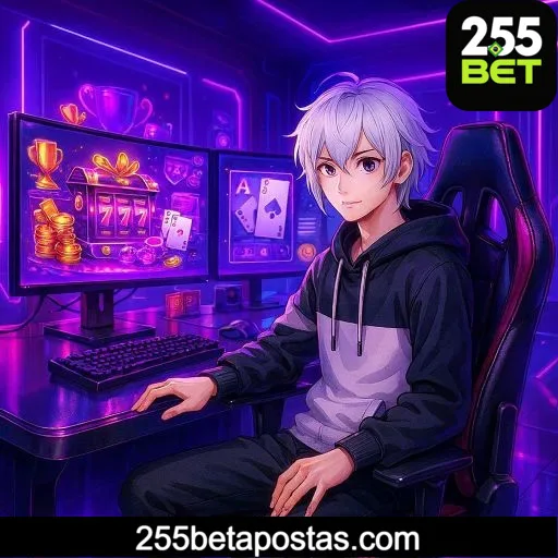 Imagem promovendo bônus 255BET com recompensas imperdíveis.