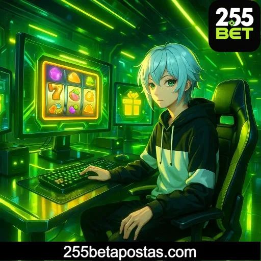 Visual apresentando slots populares da 255BET com jackpots progressivos e oportunidades de ganhos altos.